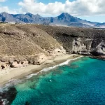 Aerial view of Playa Diego Hernandez Tenerife and nearby cliffs