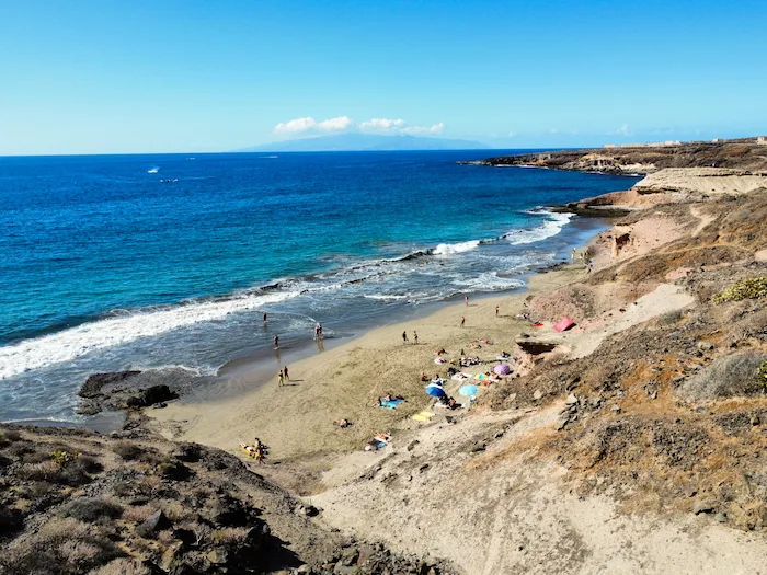 Playa Diego Hernandez Tenerife seen from the path above
