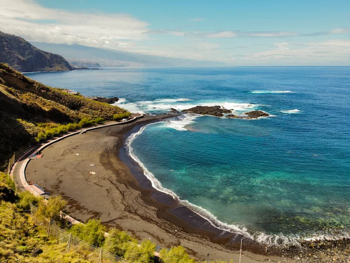 Playa de la Arena in Tenerife with calm turquoise water
