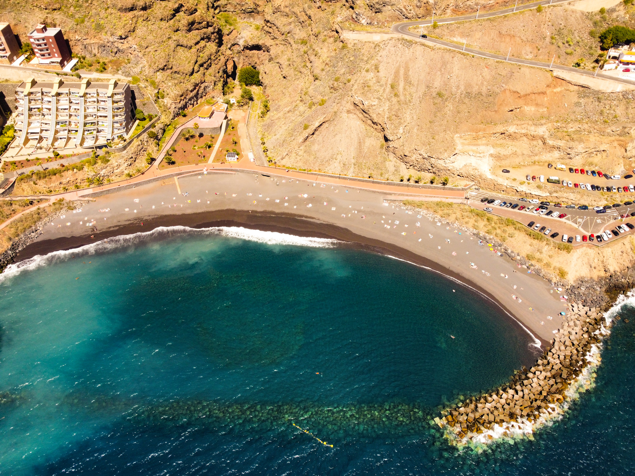 Overhead view of Playa de la Nea near Radazul