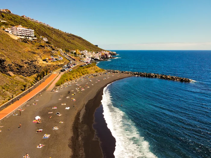 Beaches Tenerife 12 Playa de la Nea Tenerife with coastal path and black sand