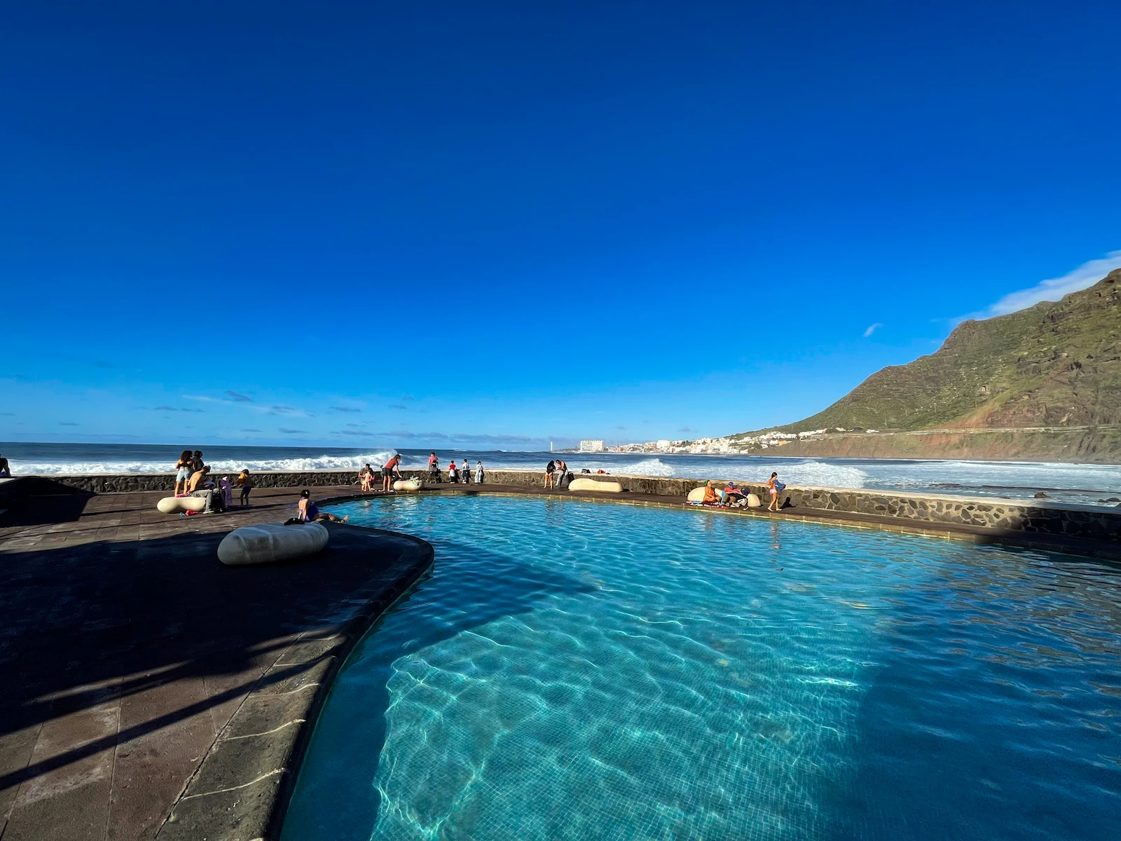 Children’s natural pool in Bajamar, Tenerife with calm water and ocean views
