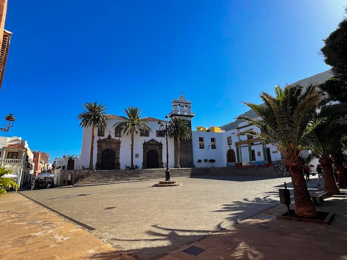 Plaza and facade of Parroquia de Santa Ana in Garachico