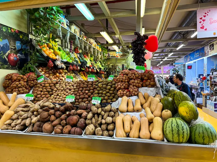 Fresh produce at La Laguna’s traditional food market