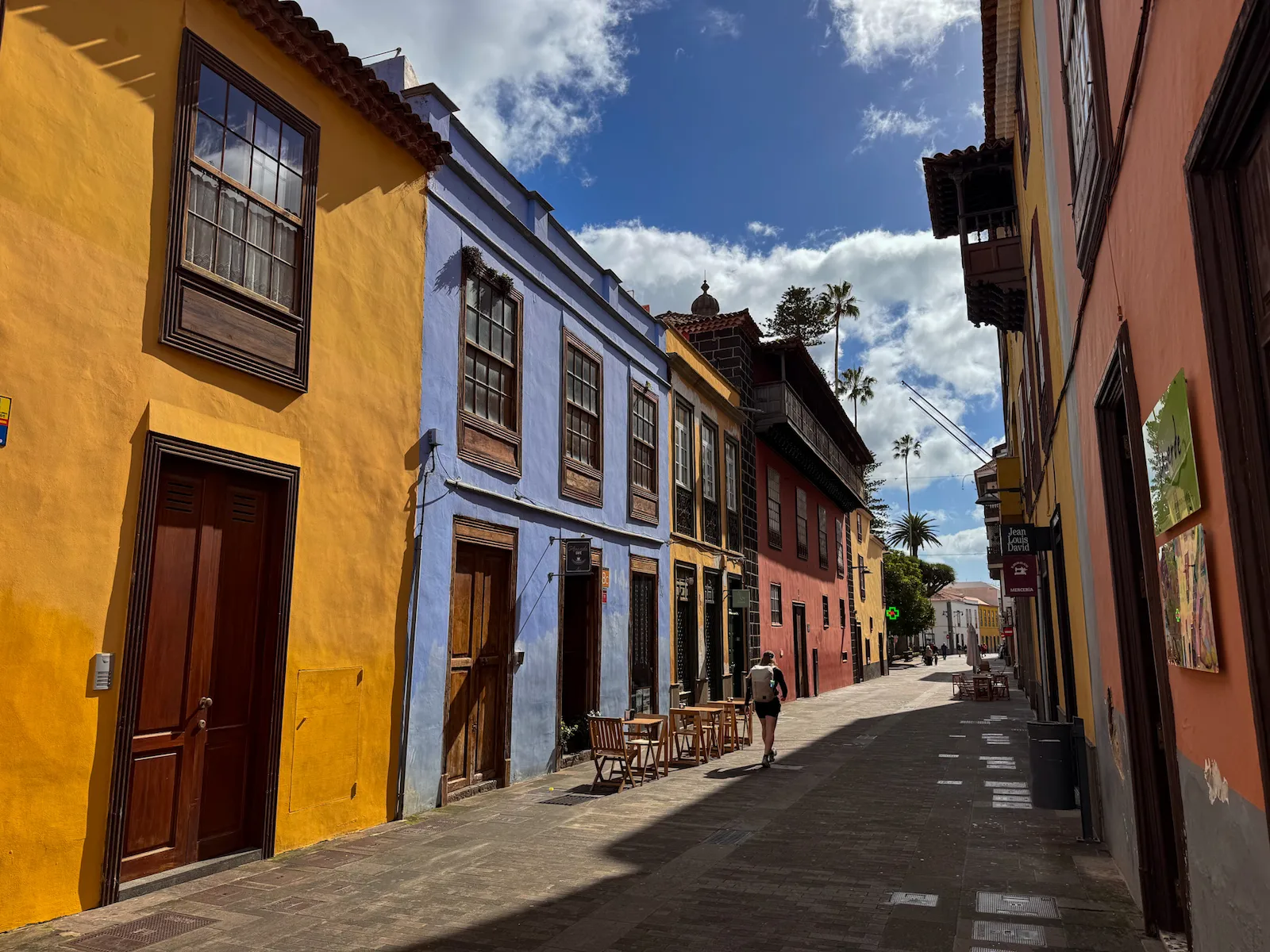 Colorful houses along Calle Herradores in San Cristóbal de La Laguna
