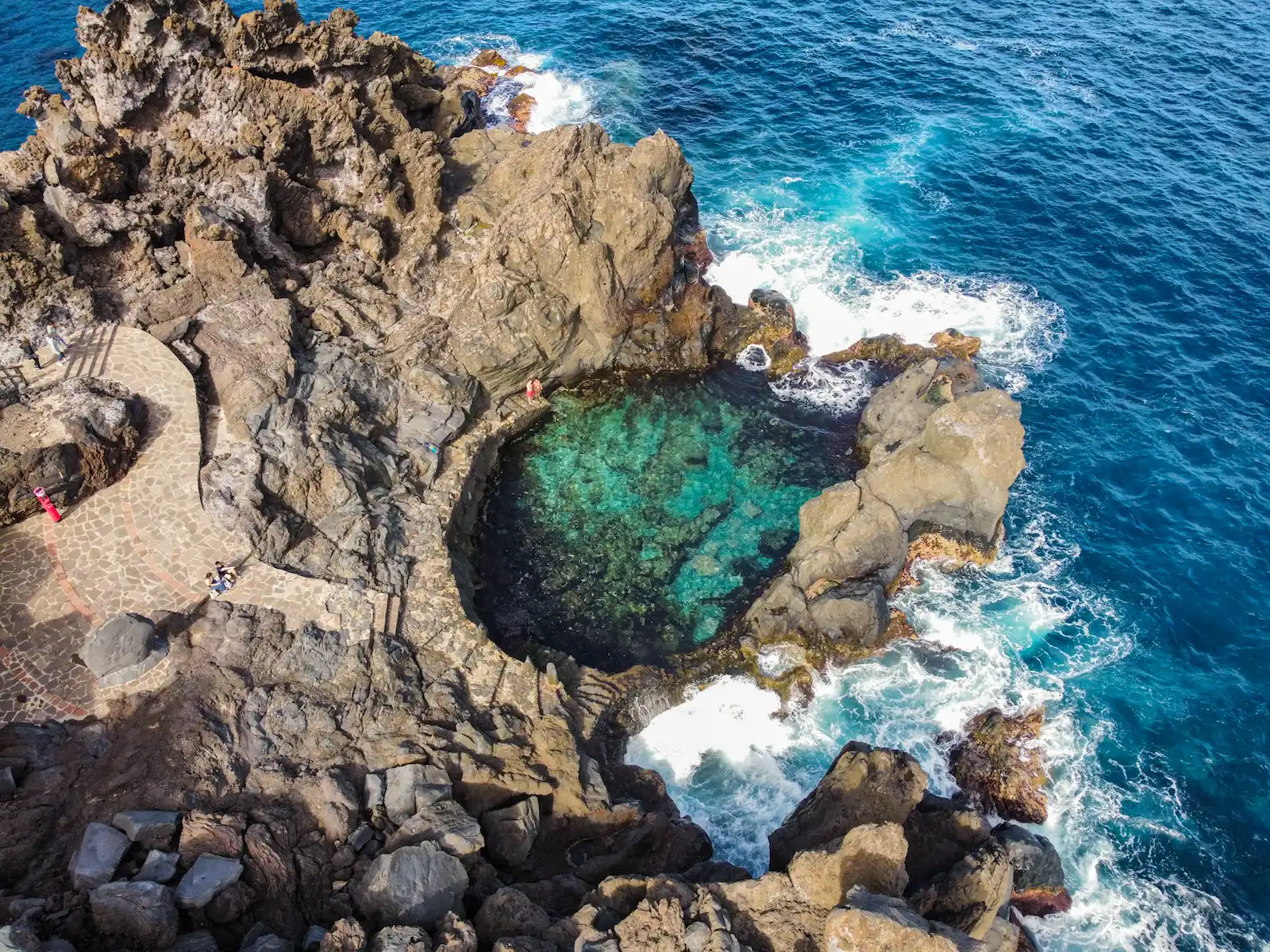Volcanic pool near the Atlantic Ocean cliffs at Charco de La Laja, Tenerife