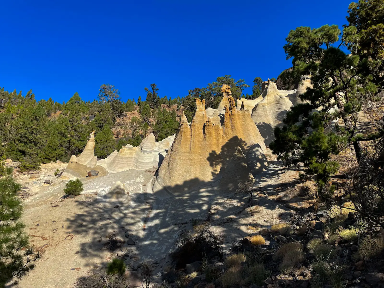 Iconic volcanic cones of Paisaje Lunar in Tenerife