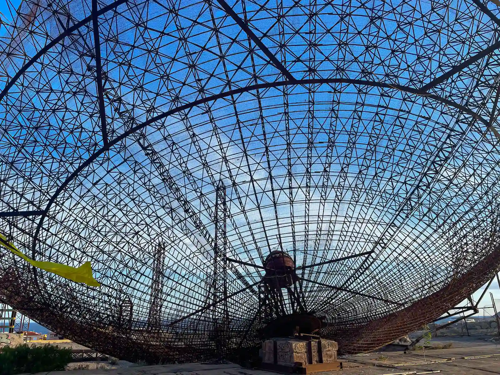 Metal structure detail of abandoned antenna in Tenerife