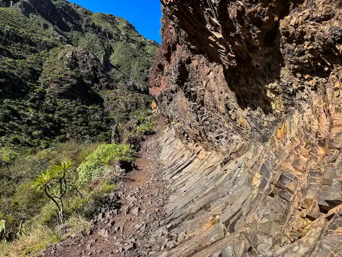Steep rocky path along the Afur to Taganana trail