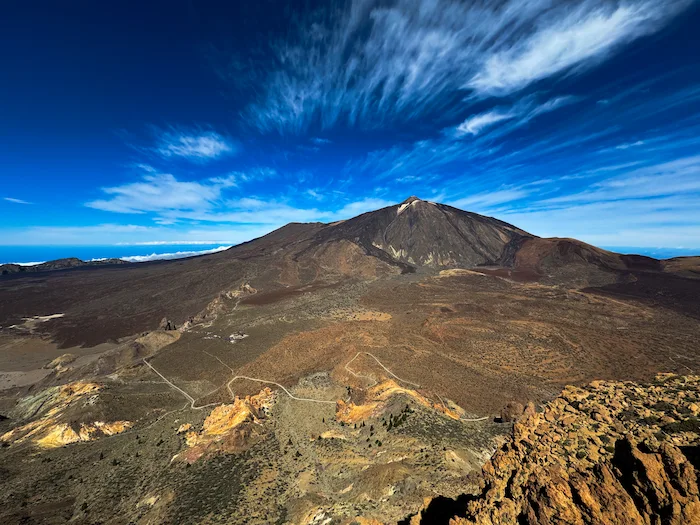 Panoramic view from Alto de Guajara summit over Teide National Park