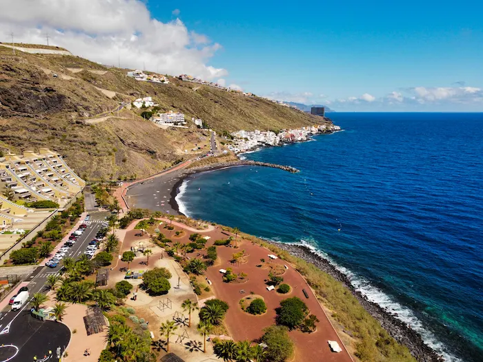 Aerial view of Playa de la Nea and Bocacangrejo coastline