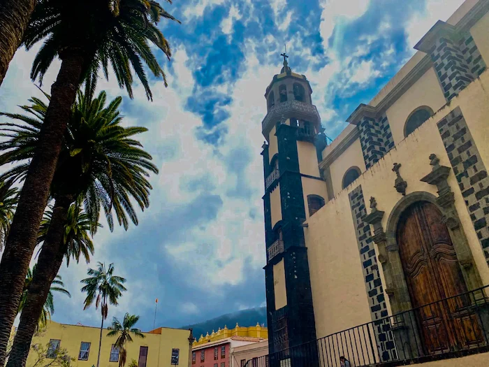 Church tower and facade of Iglesia de La Concepción in La Orotava