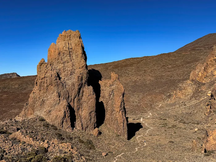 Roques de García rock pillar on hiking path