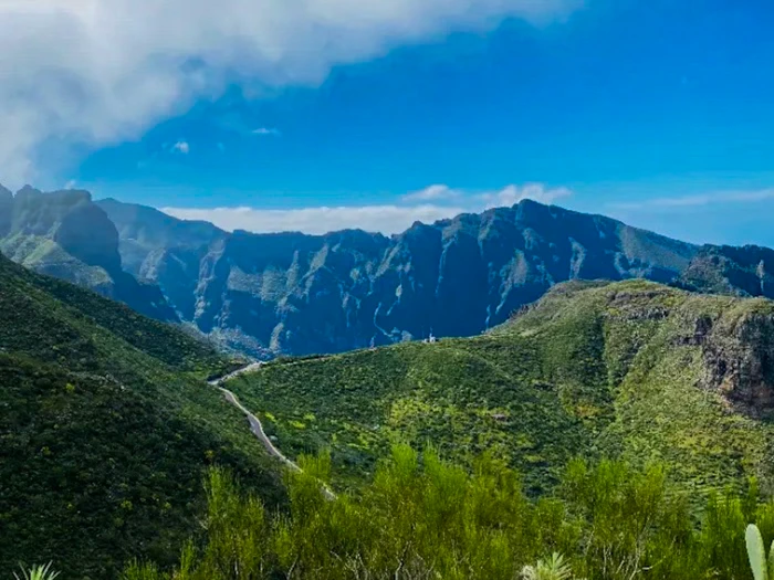 Steep cliffs and gorge on Masca hiking trail