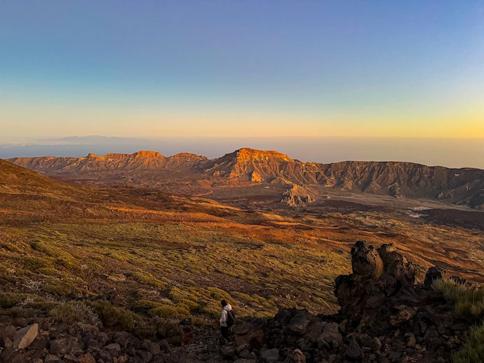 Volcanic trail descending from Teide toward Pico Viejo crater