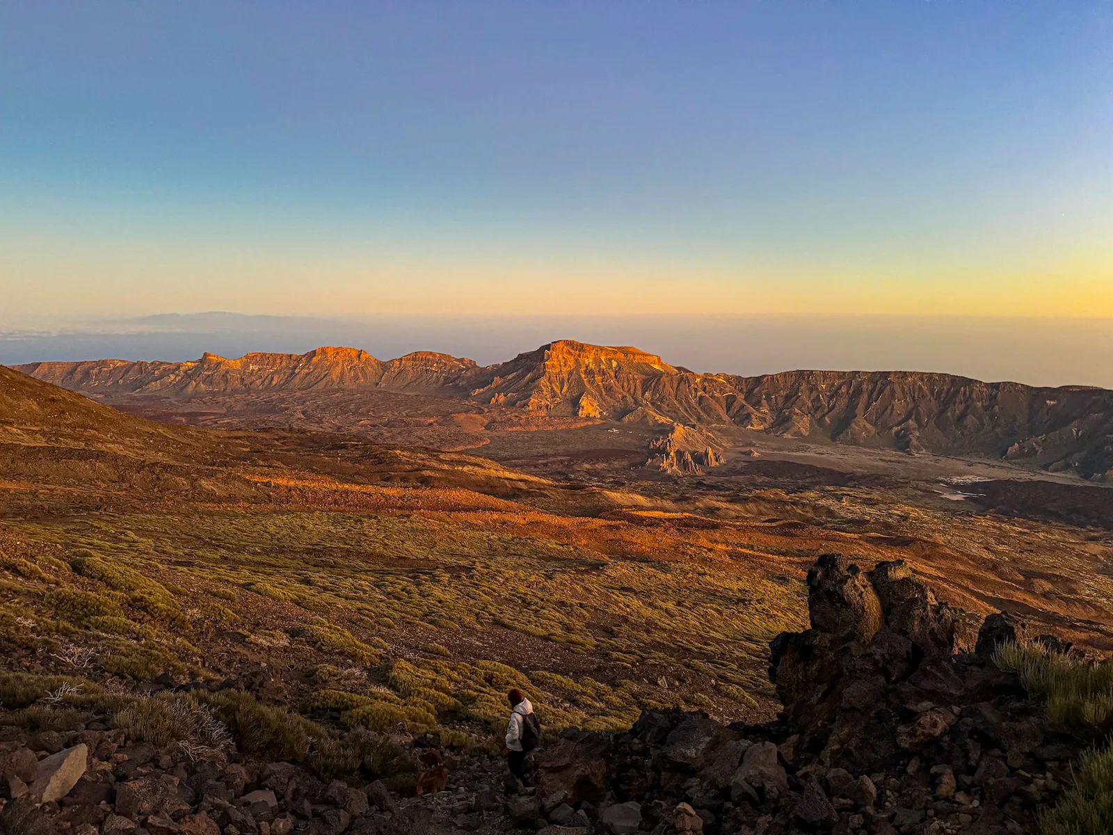 Volcanic trail descending from Teide toward Pico Viejo crater