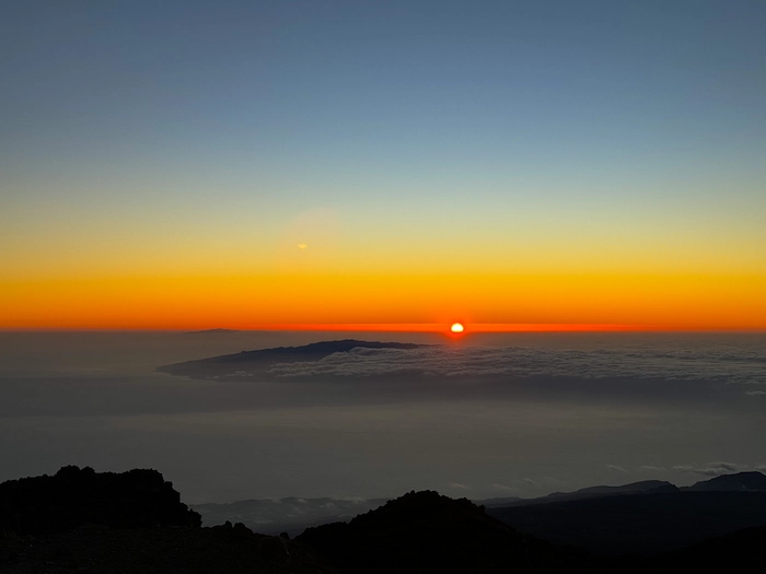 Sunset view from Mount Teide with clouds below