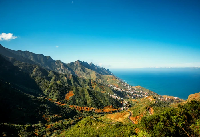 Alt Text: Panoramic view of Anaga mountains and coastline in northern Tenerife