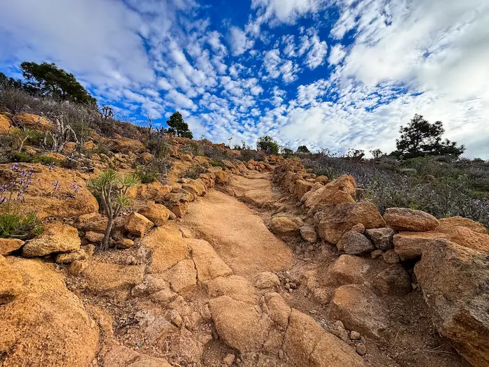 las vegas south tenerife hike trail through rural landscape and volcanic terrain